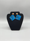 Ankara cover wooden drip earrings