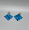 Ankara cover wooden drip earrings