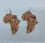 Masa wooden map of Africa earring