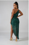 Edgy Green Sequin Dress