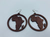 Map of africa wooden earring