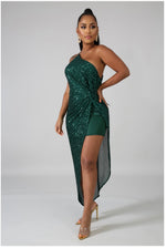 Edgy Green Sequin Dress