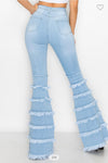 Java Light Washed High Waist Bell Legs Denim