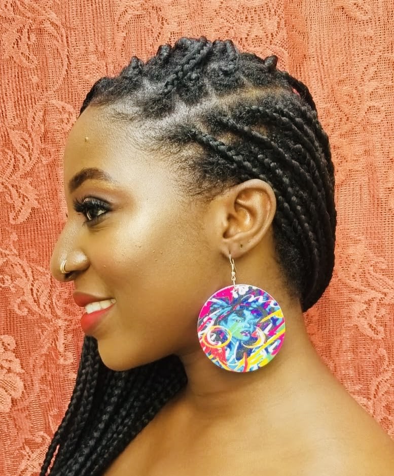 Black girl magic, wooden earring