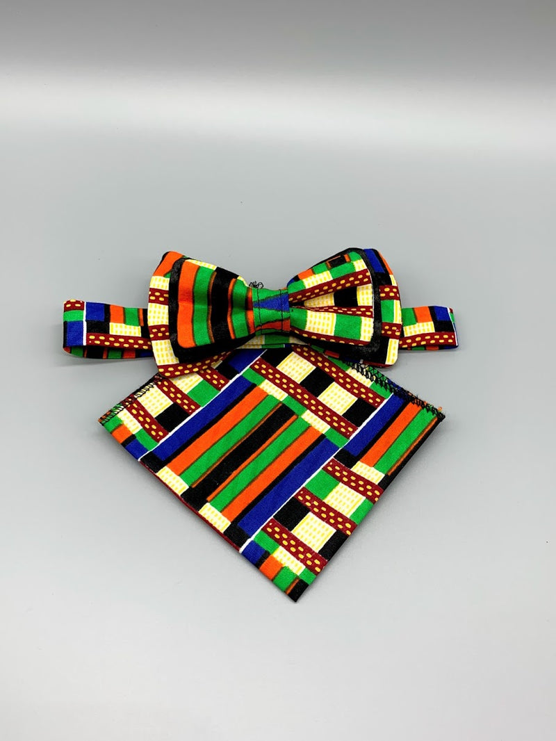 Kingy Kente 2- Ankara bowtie and pocket square